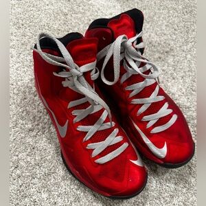 Nike Vibrant Red and Metallic Silver Sneakers